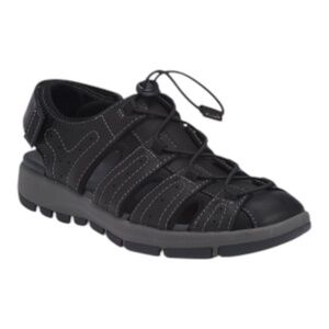 CLARKS Mens Leather Brixby Cove Sandals Size Various Black color